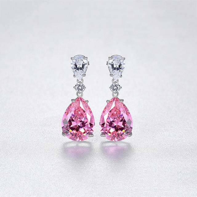 SILVER PINK EARRINGS