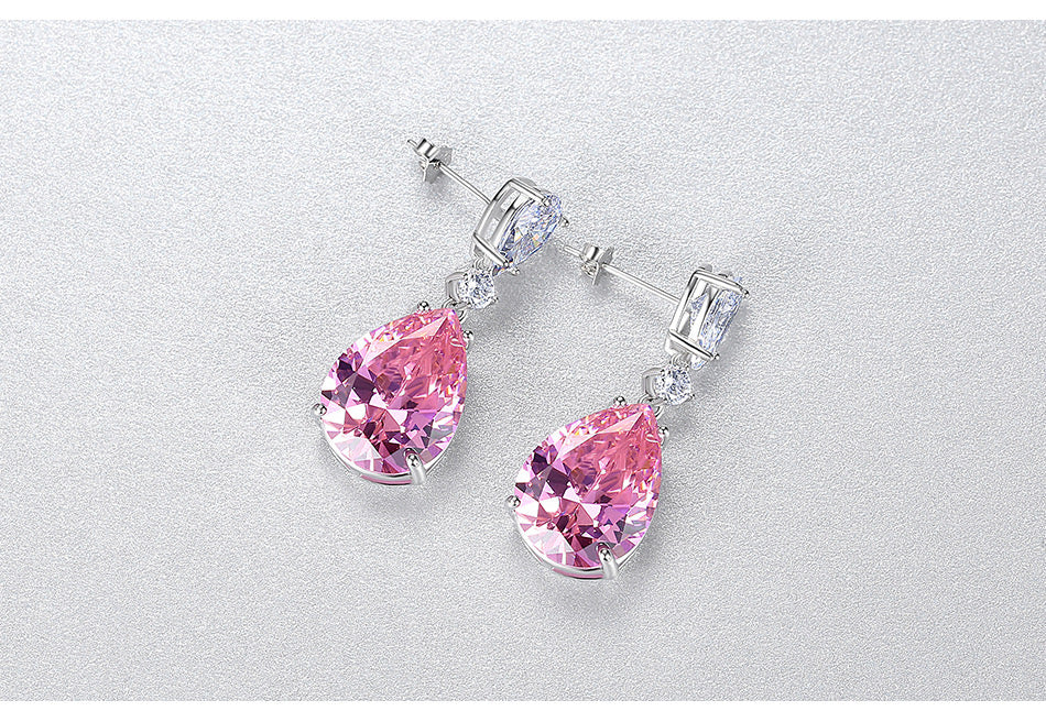 SILVER PINK EARRINGS