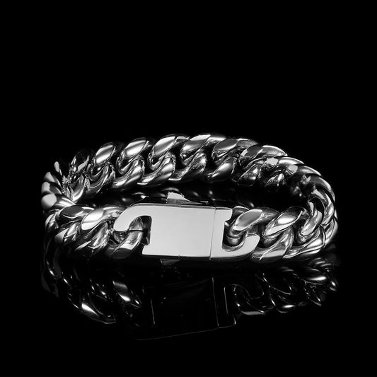 STAINLESS STEEL CUBAN STYLE BRACELET