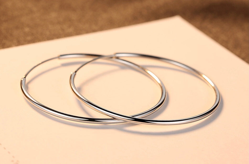 SILVER HOOP EARRINGS