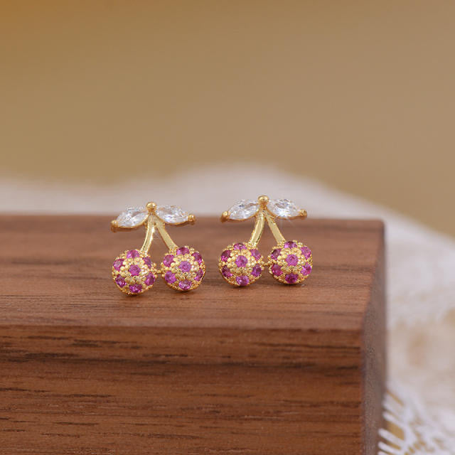 MINI CHERRY EAR STUDS