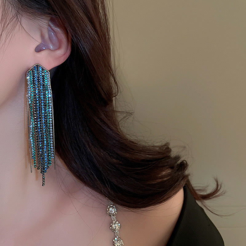TASSEL BLUE COLOR EARRINGS