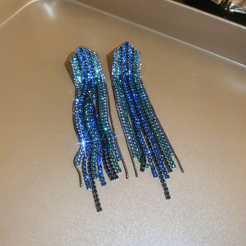 TASSEL BLUE COLOR EARRINGS