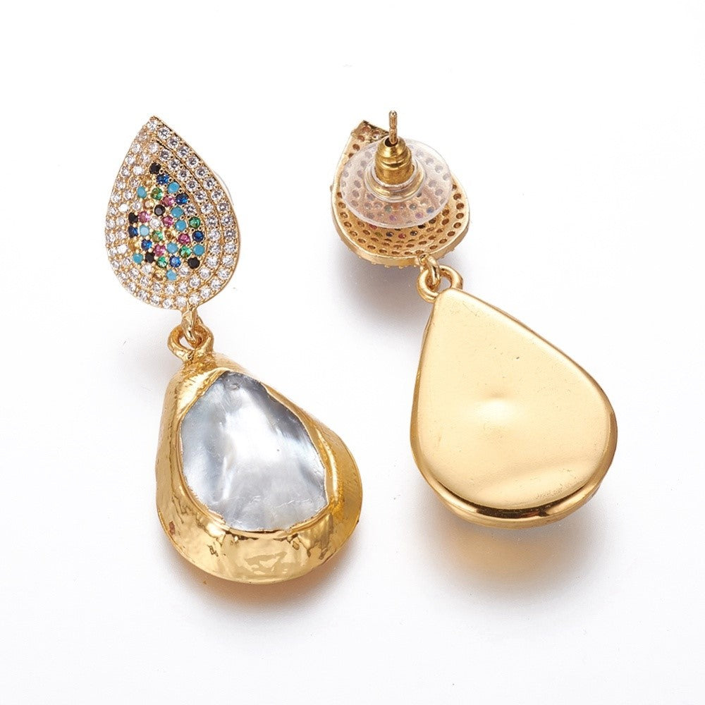 ARETES PEARL MULTICOLOR GOLD