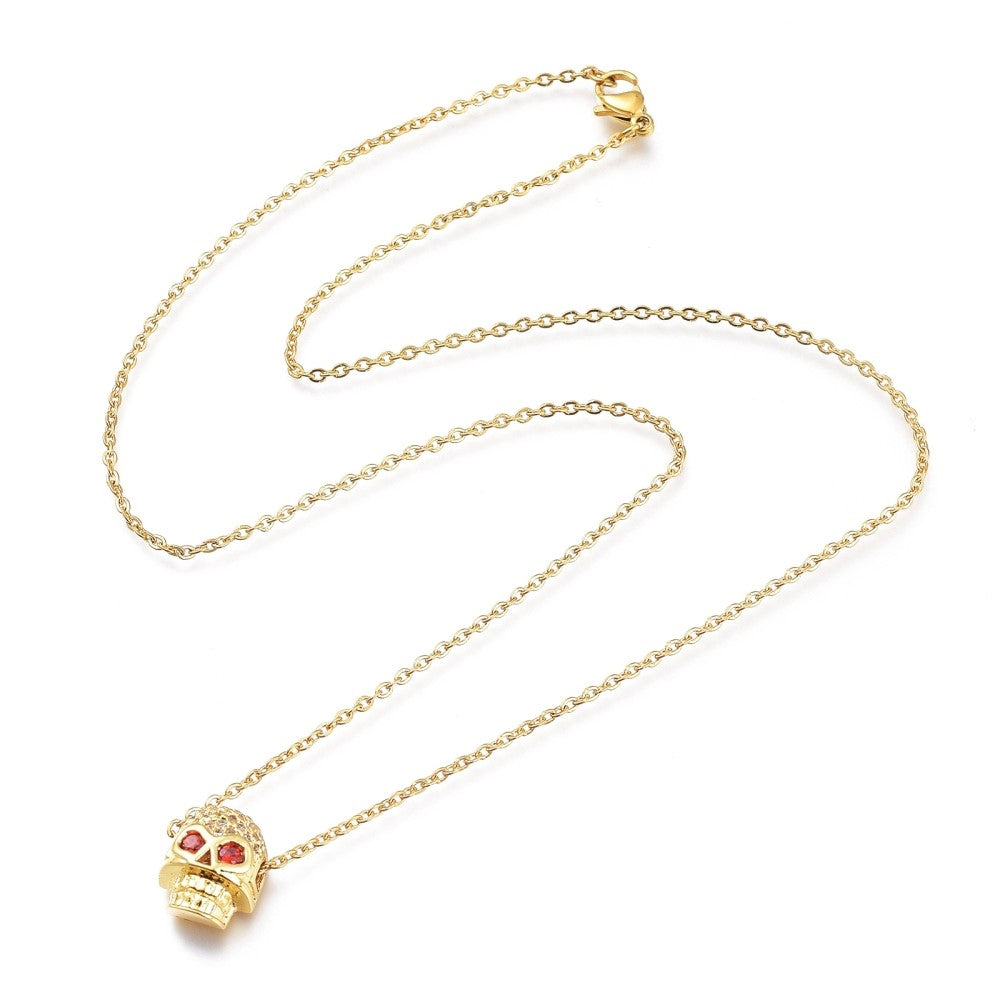 RUBY EYE SKULL NECKLACE