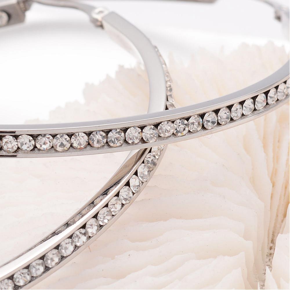 LARGE SILVER ZIRCONIA HOOPS