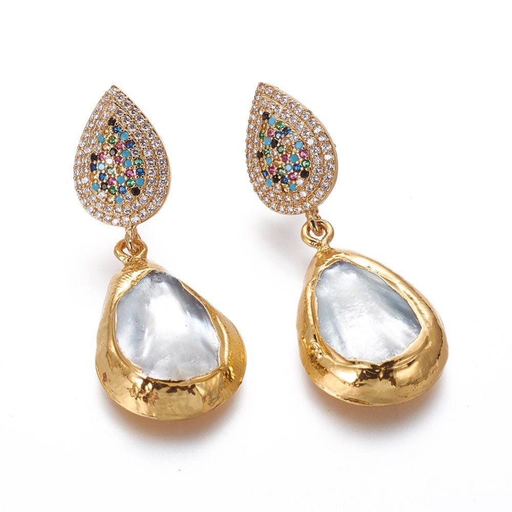 ARETES PEARL MULTICOLOR GOLD