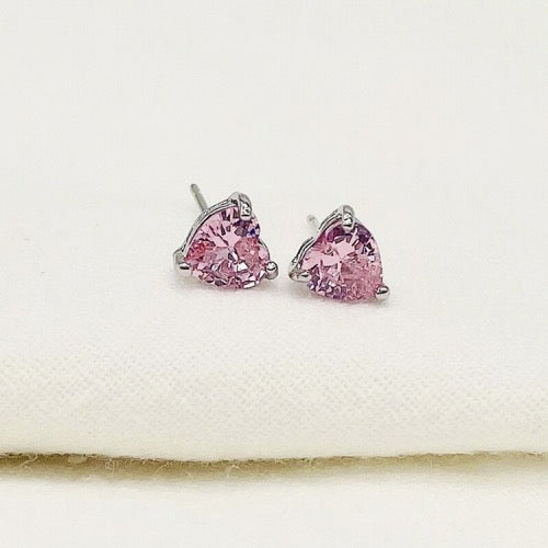 MINI HEART SILVER STUDS