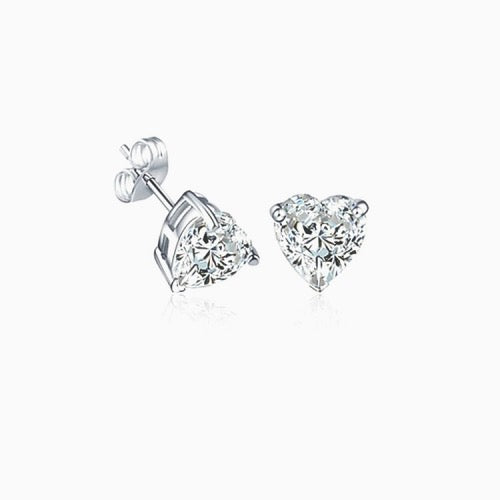 MINI HEART SILVER STUDS