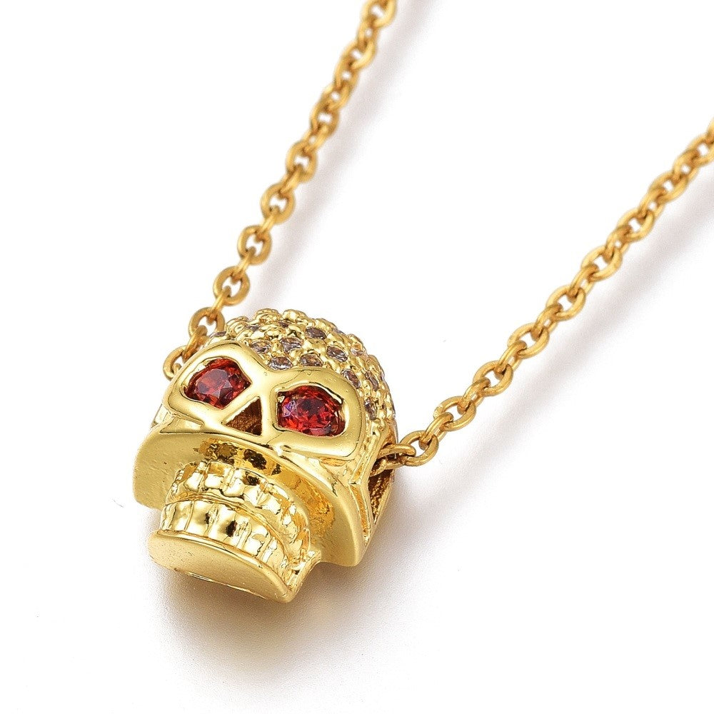 RUBY EYE SKULL NECKLACE