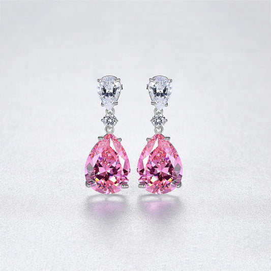 SILVER PINK EARRINGS