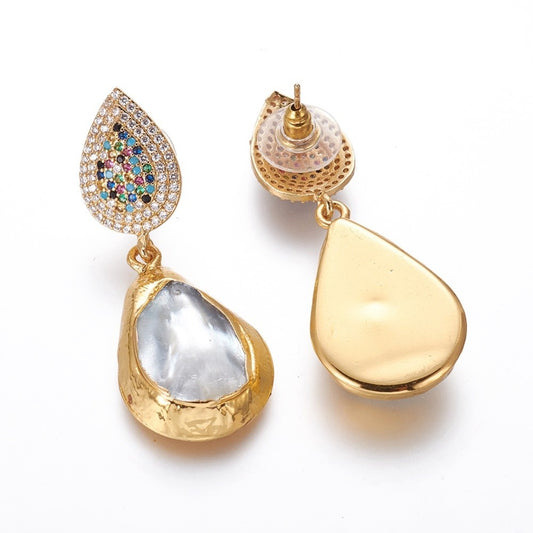 ARETES PEARL MULTICOLOR GOLD