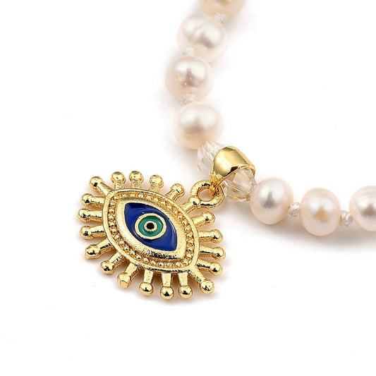 COLLAR PERLA EVIL EYE